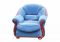 Синий комплект мягкой мебели Луиза